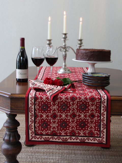Ruby Kilim table runner