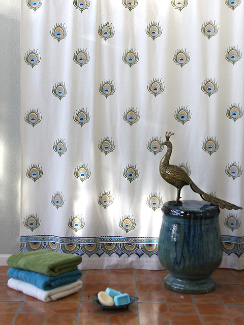 Dance O Peacock shower curtan