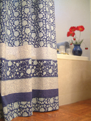 Midnight Lotus shower curtain