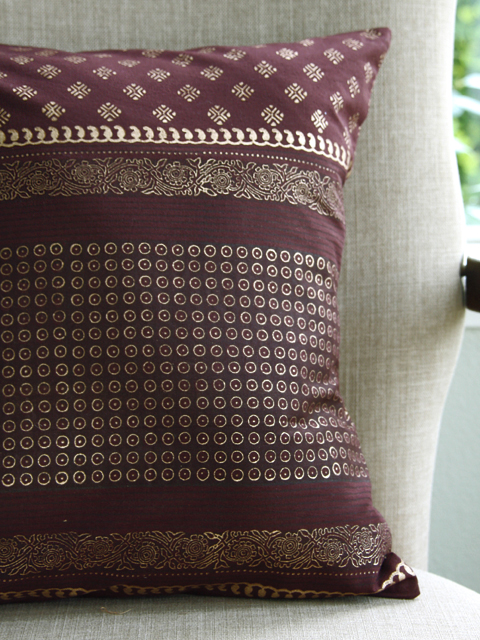 Gilded Chocolate throw pillows
