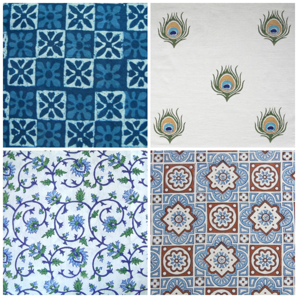 Blue and white: Starry Nights; Dance O Peacock; Ocean Breezes; Moonlit Taj