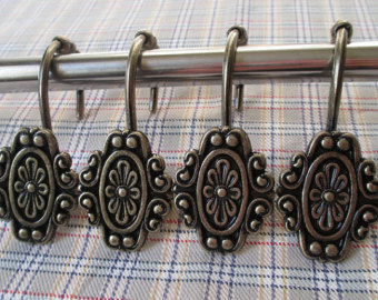 Vintage bronze hooks, Etsy