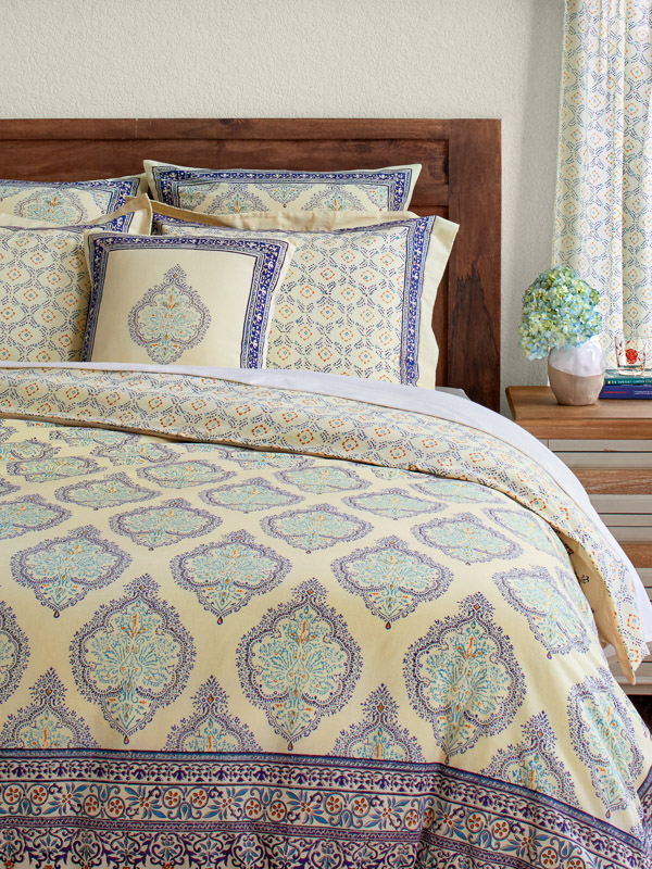 Romantic French Country Yellow Duvet Cover