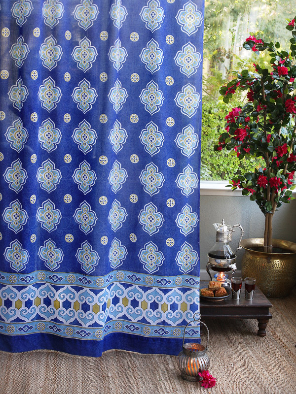 Blue Moroccan curtains