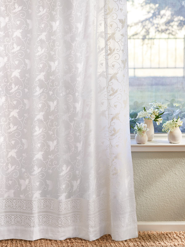 Country Cottage Sheer White Curtain Panel