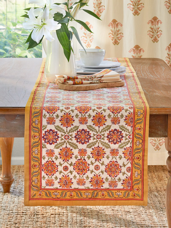 Orange Blossom ~ Persian Mediterranean Floral Table Runne