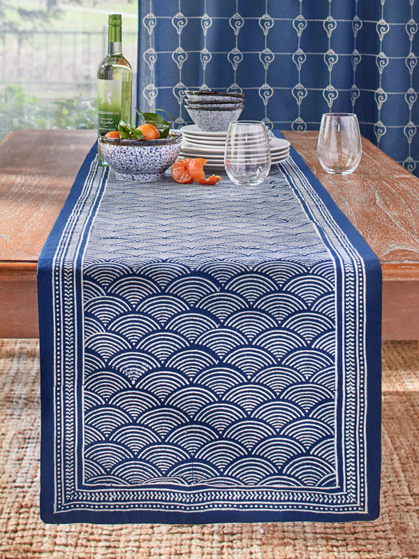 blue table runner