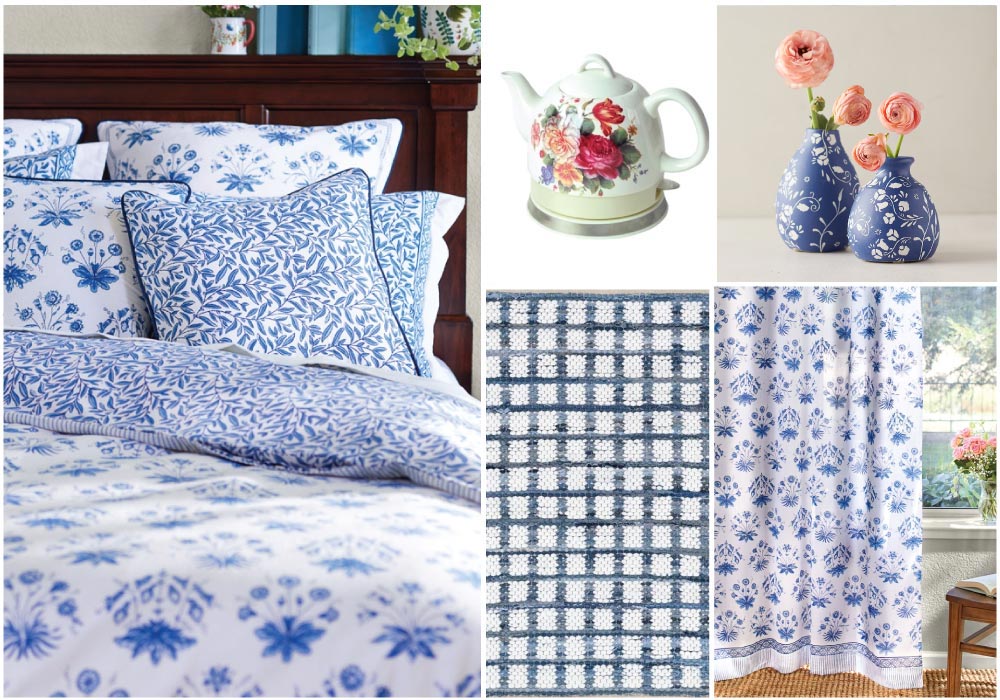 decorating with blue and white cottage style decor collage