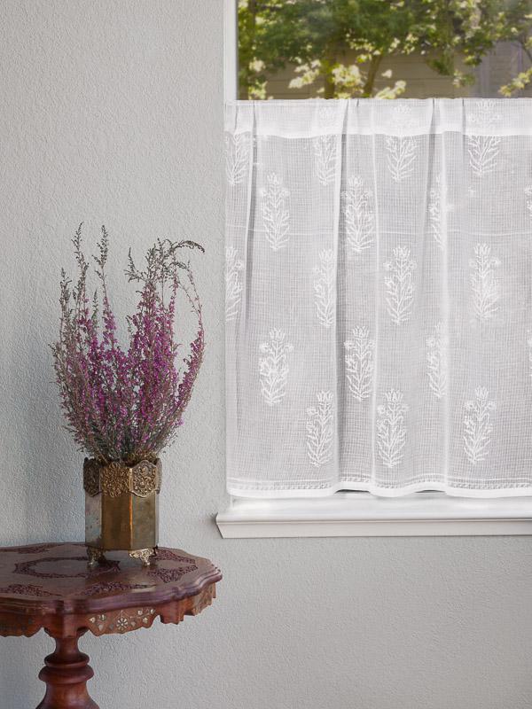 Tulip Mist floral sheer kitchen cafe curtain