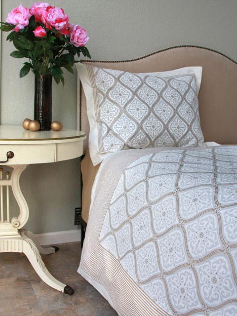 white and gold french country bedding