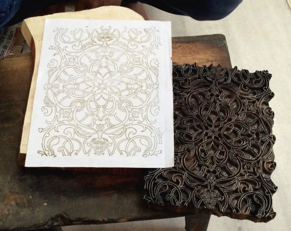 Woodblock carving for a block print