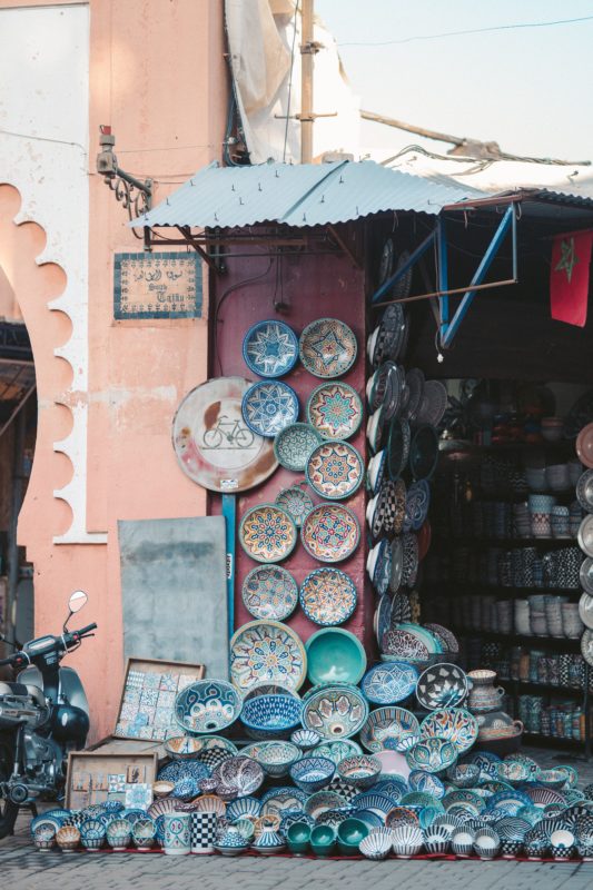Marrakesh, Morocco decor plates on a wall