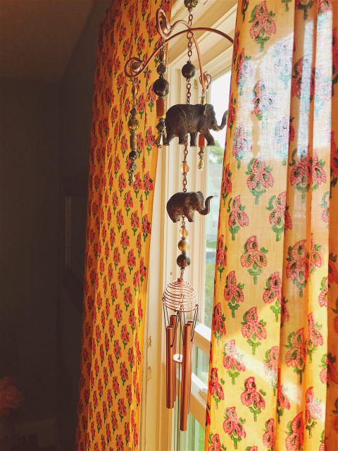 Indian curtains and Indian decor with elephants