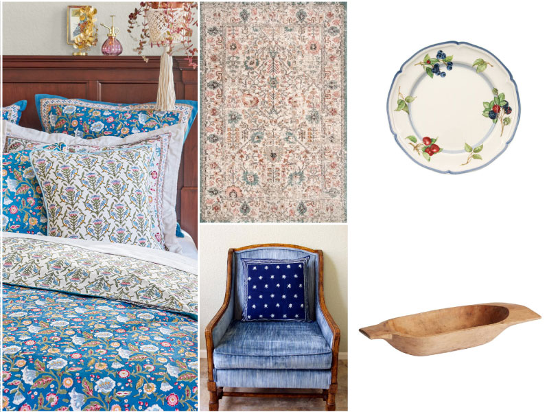 collage of cottage decorating ideas