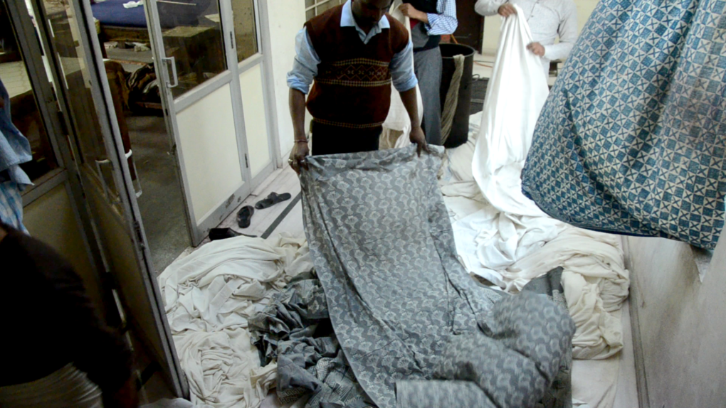 revealing grey and white extract printed fabric