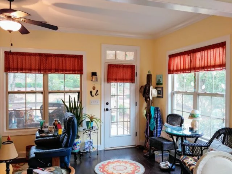 orange valances for living room windows