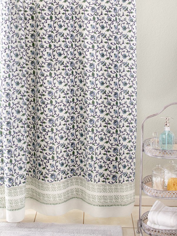 boho botanical shower curtain