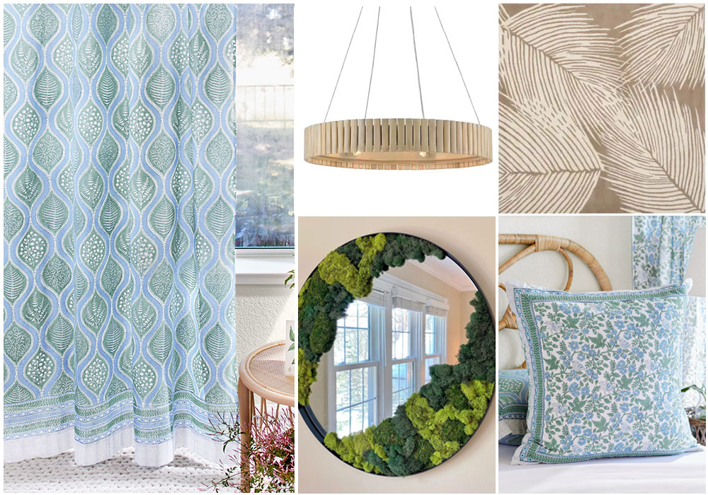Sage green decor ideas in a 5-way collage