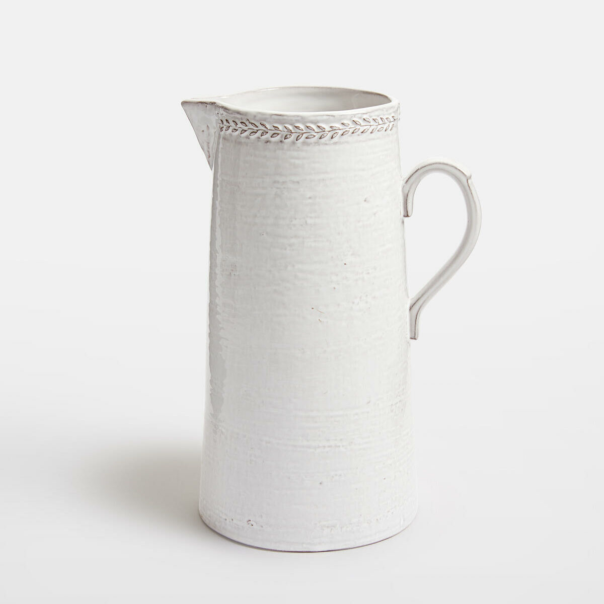 White milk jug with a glossy finish