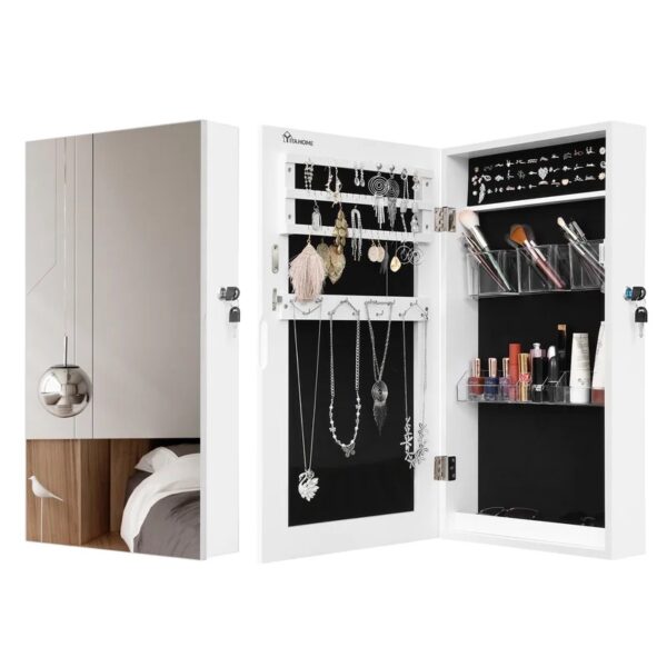 jewelry armoire for mounting on a wall