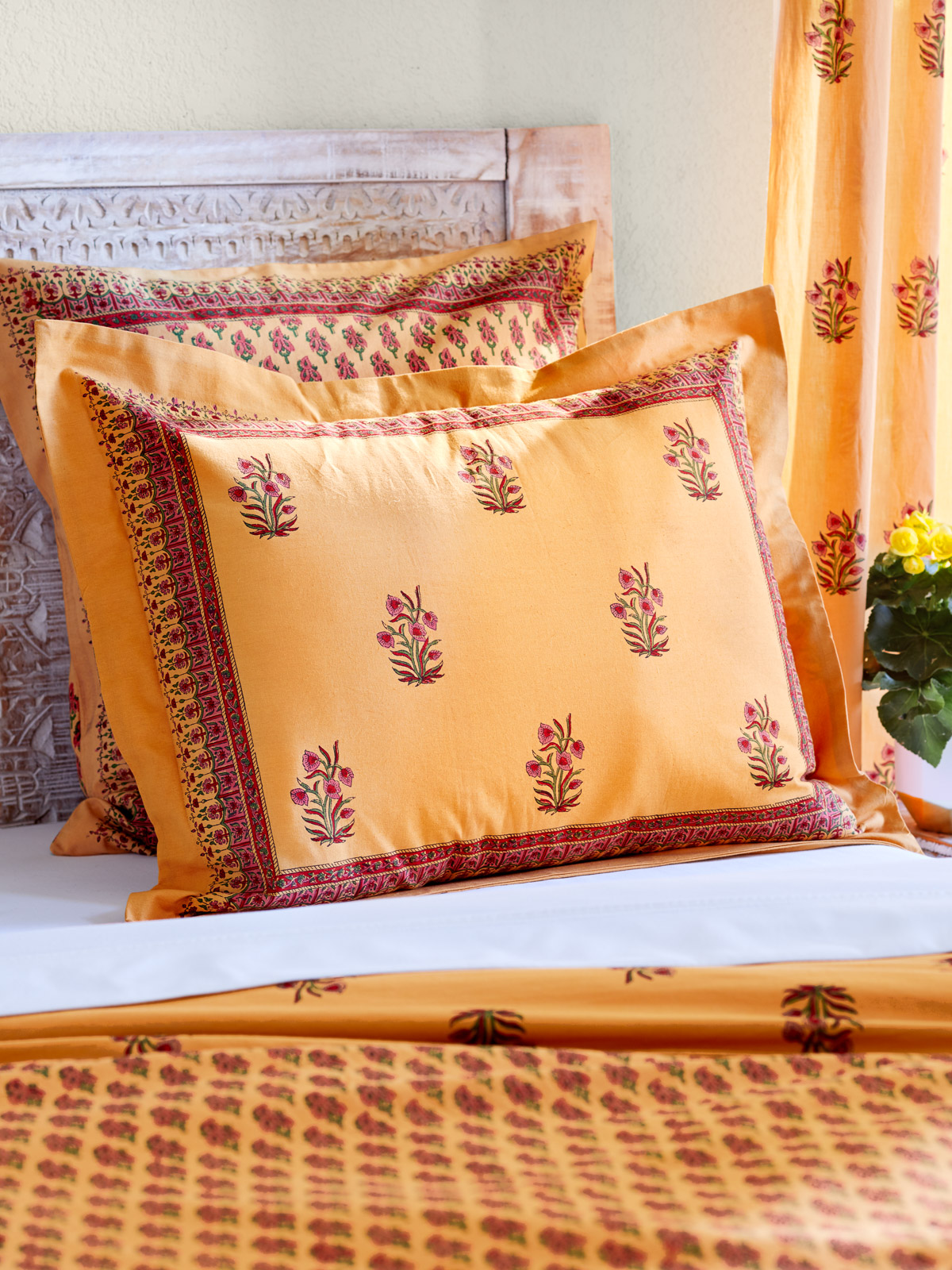 Indian Summer (CP) ~ Orange Paisley India Sari Pillow Sham