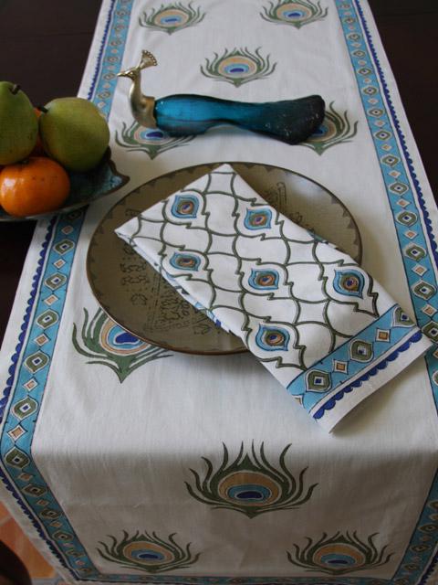 Ivory Peacock Feather Elegant Fancy Napkins