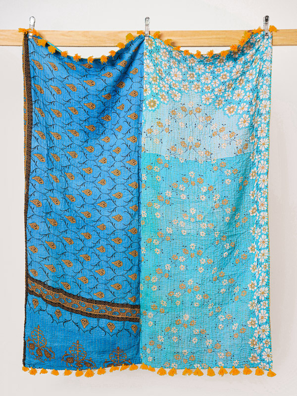 Geeta Jangid ~ Vintage Kantha Quilt Sari Throw
