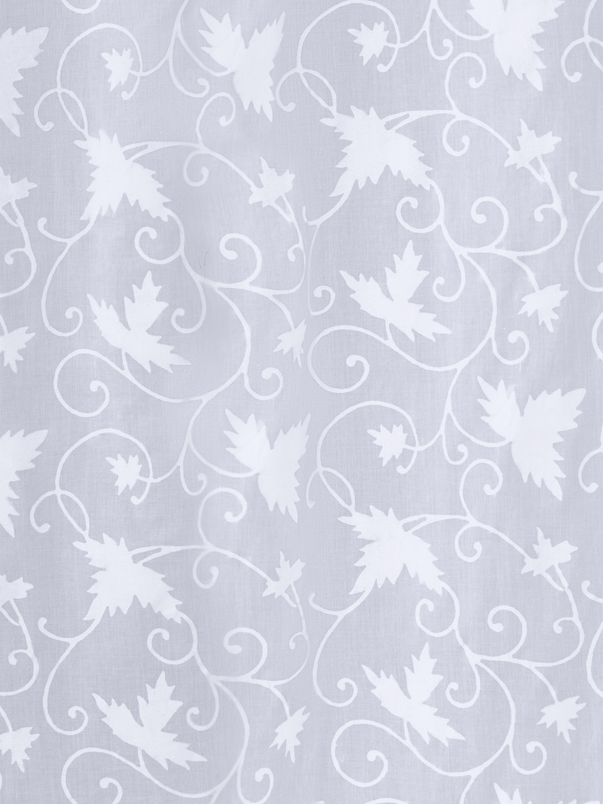 Ivy Lace ~ Ivory and White Fabric With Vining Ivy Floral Print
