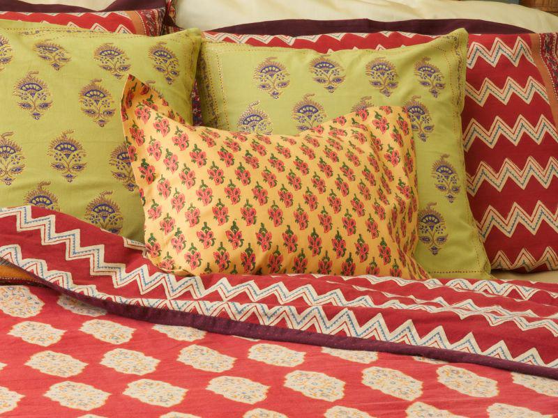 Indian Summer ~ Orange Paisley India Sari Boudoir Sham