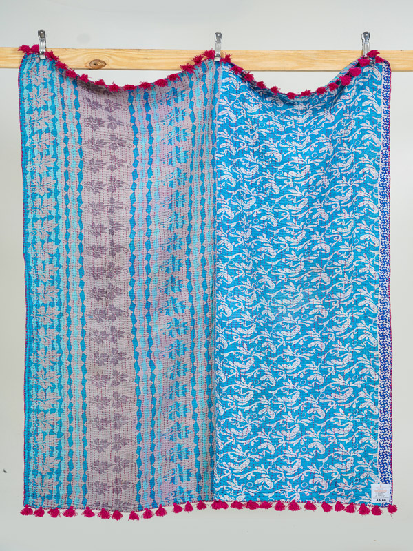 Jaimala Gupta ~ Vintage Kantha Quilt Sari Throw