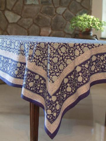 Asian Oriental Blue Floral Banquet Tablecloths