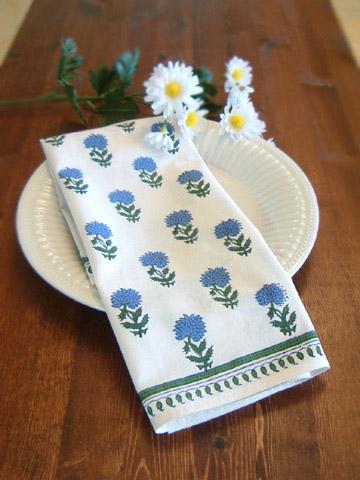 White Floral Dinner Table Napkins