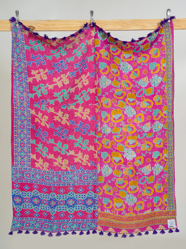 Nikita Jangid ~ Vintage Kantha Quilt Sari Throw