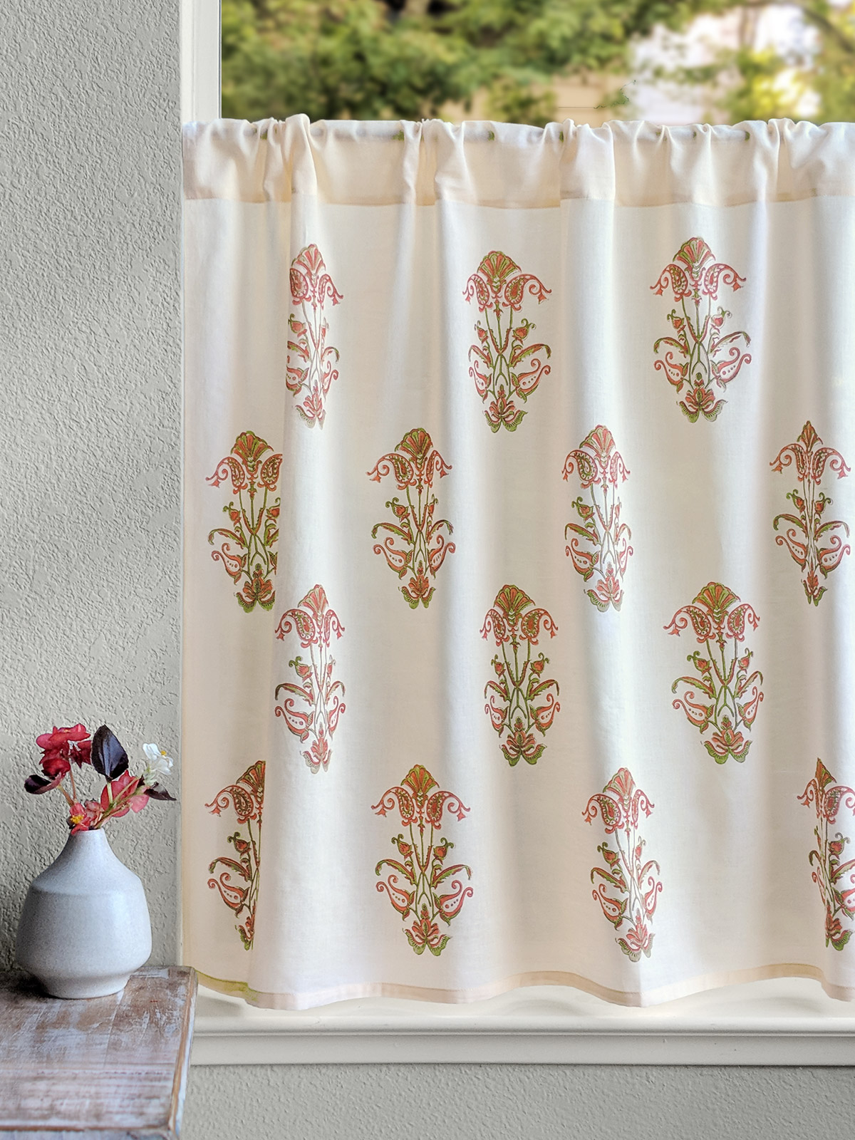 Orange Blossom (CP) ~ Mediterranean Floral Kitchen Curtain