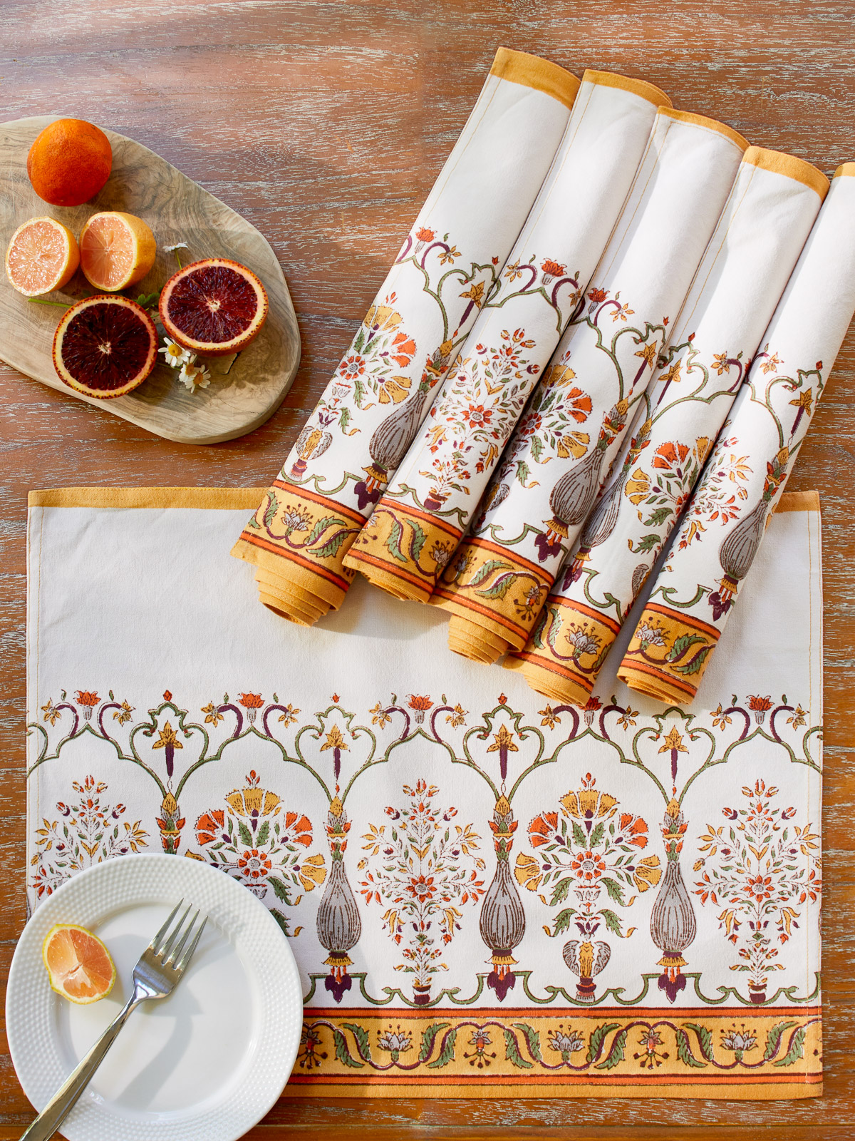 Orange Blossom ~ Boho Table Placemats (Set of 6)