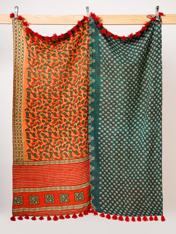 Parvati Jangid ~ Vintage Kantha Quilt Sari Throw