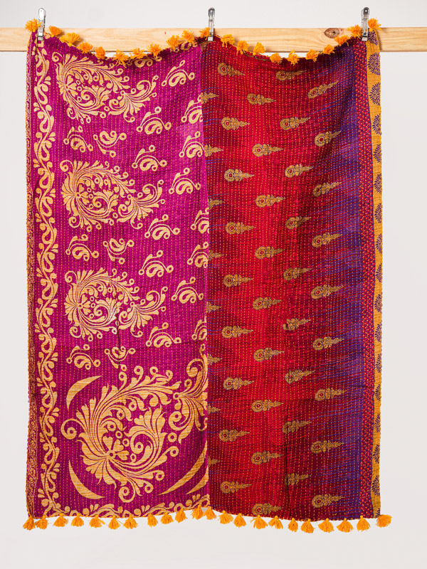 Maharani Jewel Garden Kantha Throw
