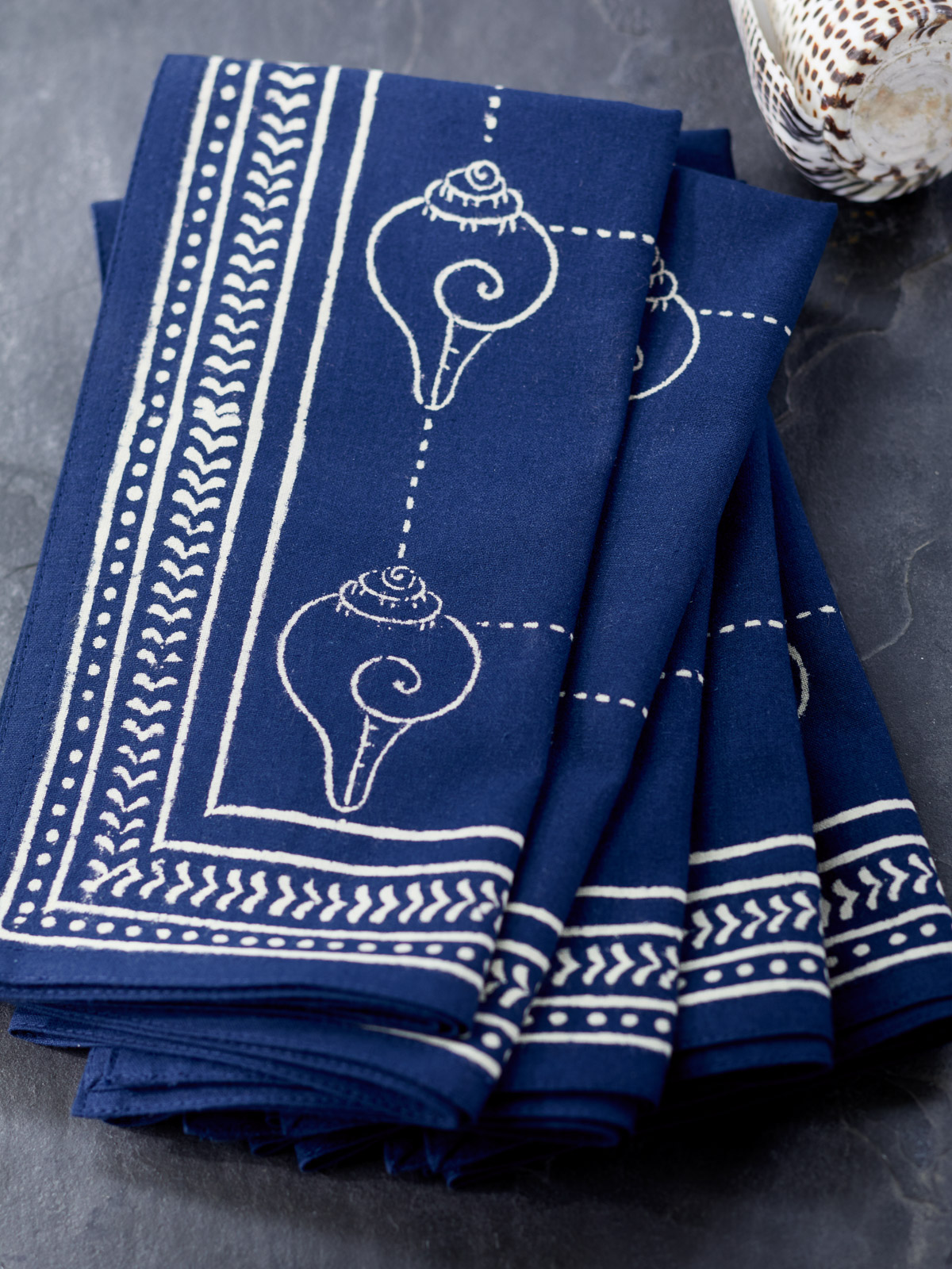 Pacific Blue ~ Rustic Navy Blue Ocean Oriental Asian Napkins