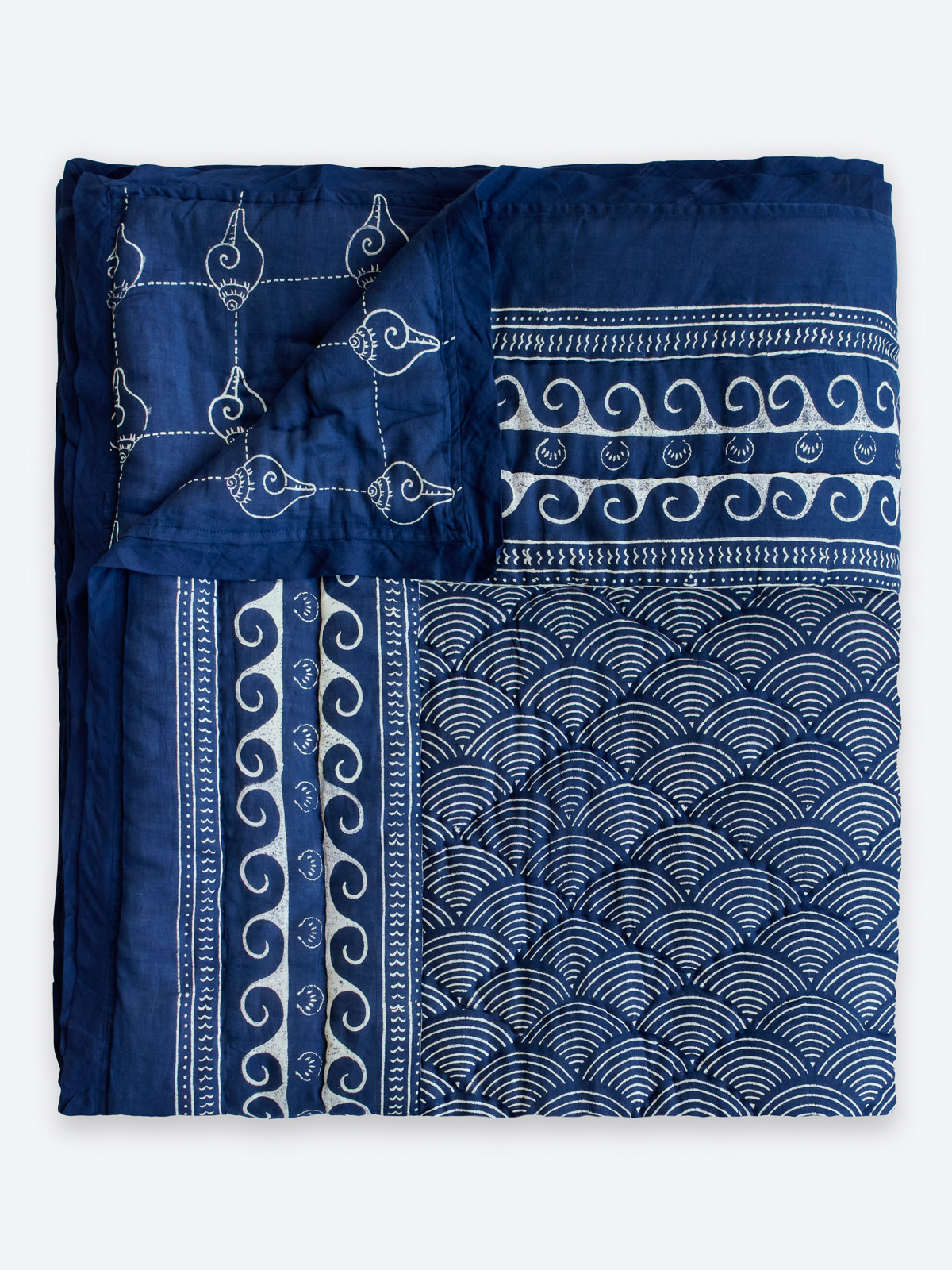 Pacific Blue ~ Jaipuri Razai Quilt