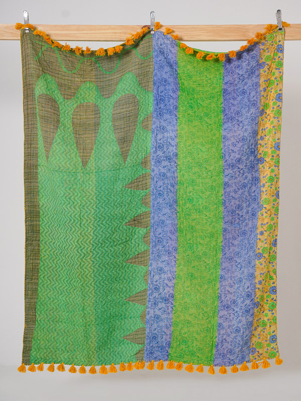Reena Jangid ~ Vintage Kantha Quilt Sari Throw