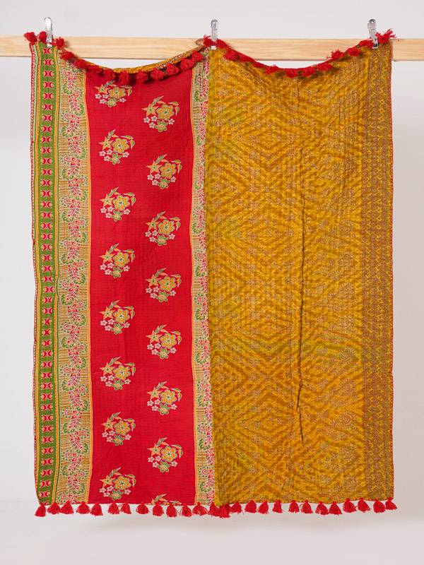 Renu Jangid ~ Vintage Kantha Quilt Sari Throw