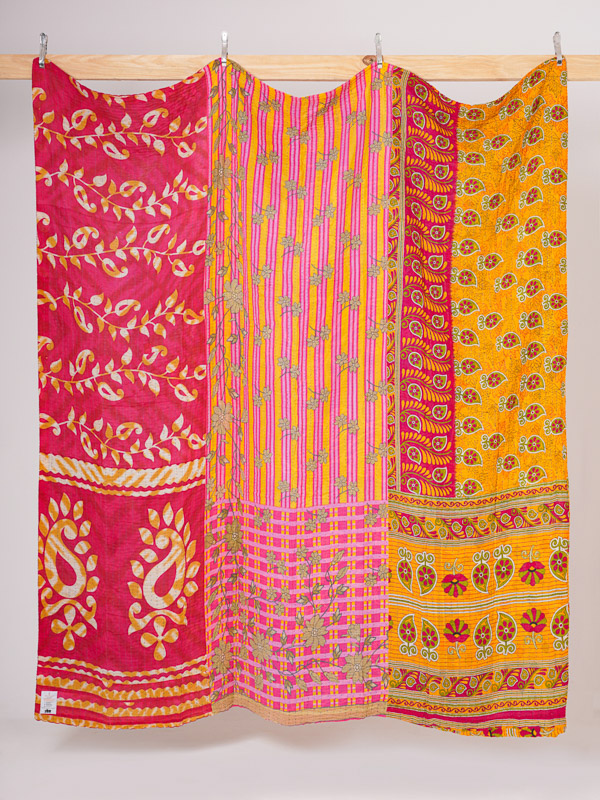Sita Saini ~ Vintage Kantha Quilt Sari Bedspread