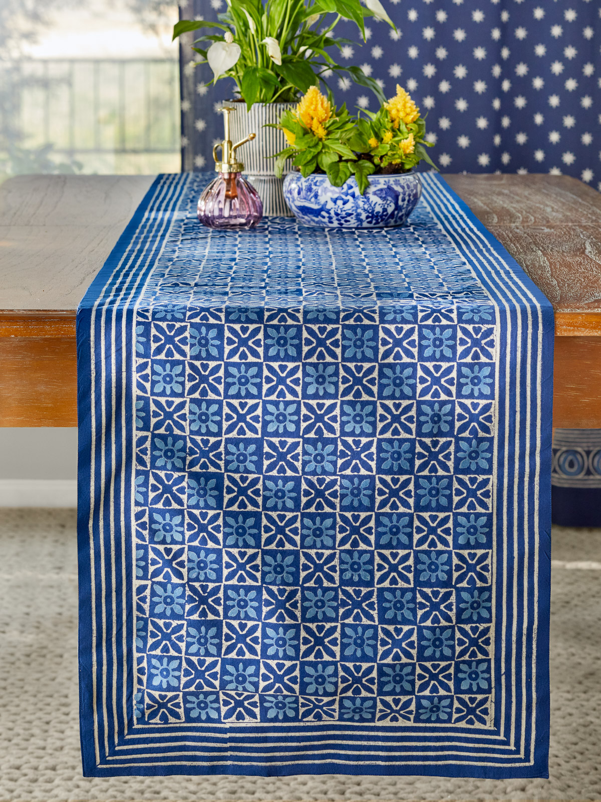 Starry Nights ~ Blue Batik Table Runner