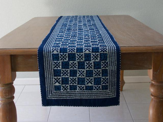 Starry Nights Quilted ~ Blue Batik Table Runner