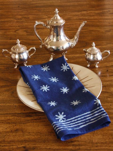 Blue Batik Cloth Dinner Table Napkins