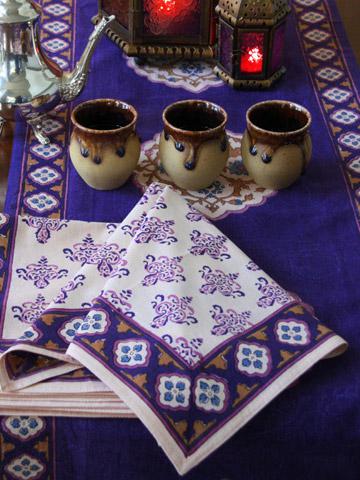 Purple Blue Moroccan Dinner Napkin Exotic Holiday Table Napkins