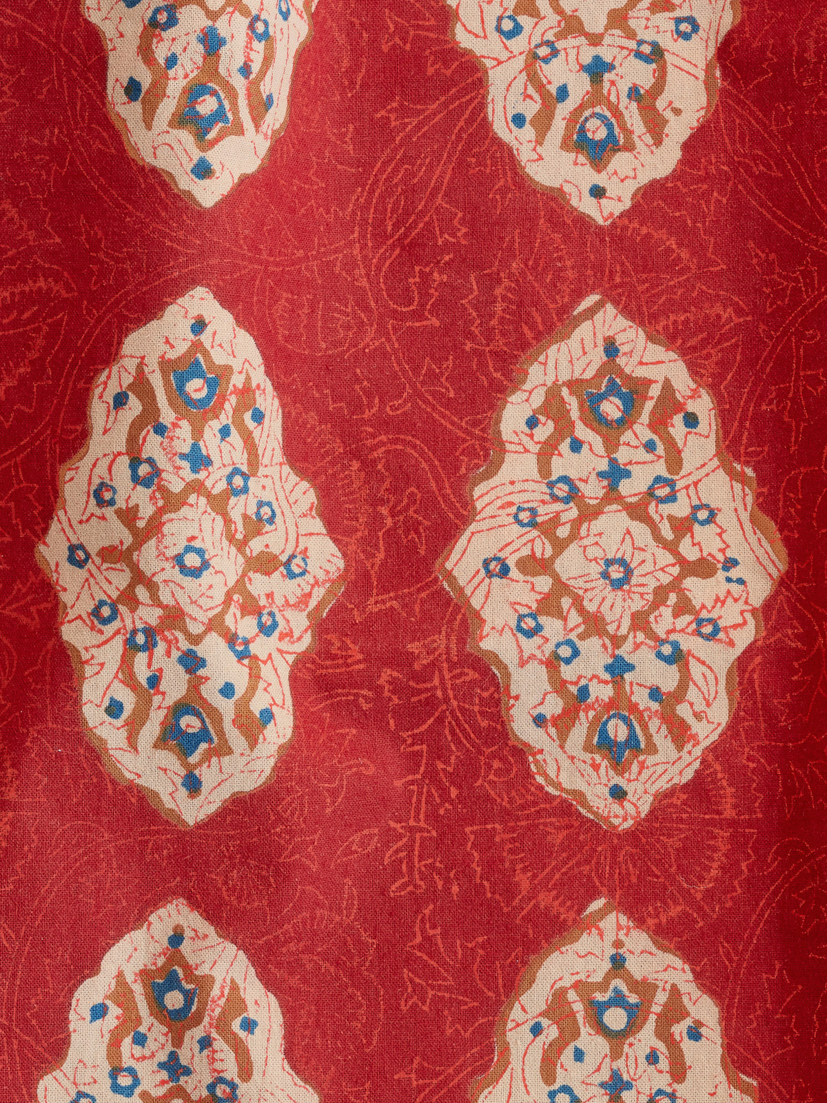 Spice Route ~ Orange and Red Fabric With Moroccan Boho Print