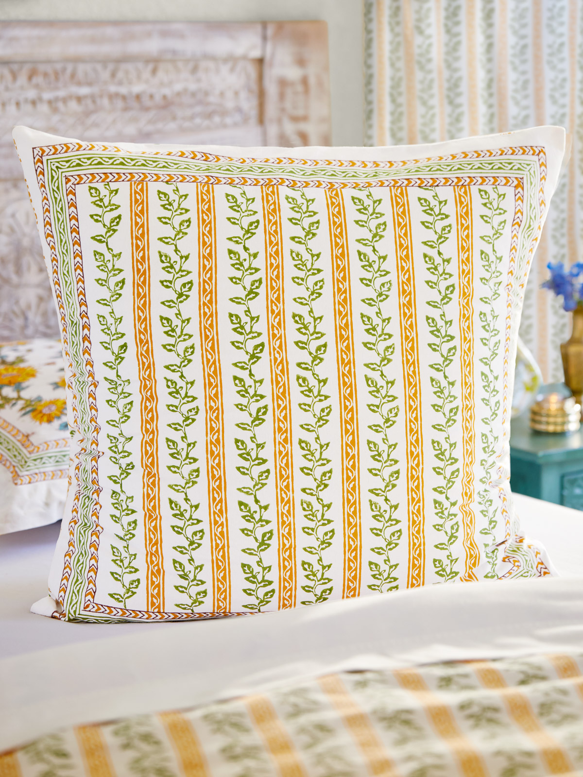 Sunflower Serenade - CP ~ Botanic Print Pillow, Euro Sham