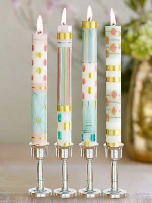 Polka Dot Dreams ~ Hand Painted Taper Candles