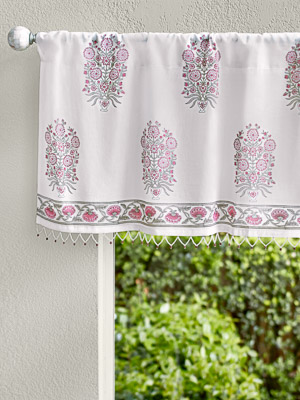Dahlia Daydreams - CP ~ Pink Floral Romantic Window Valance